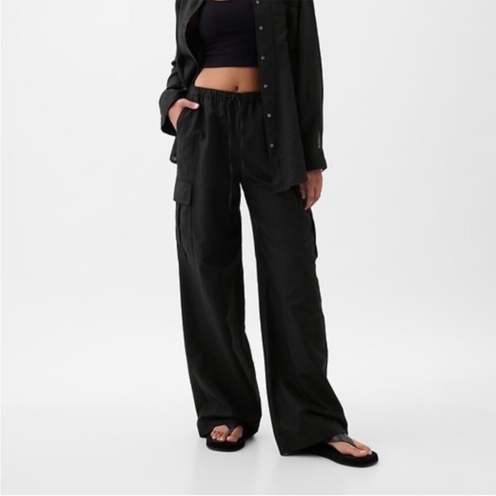 Gap linen wide leg cargo pants